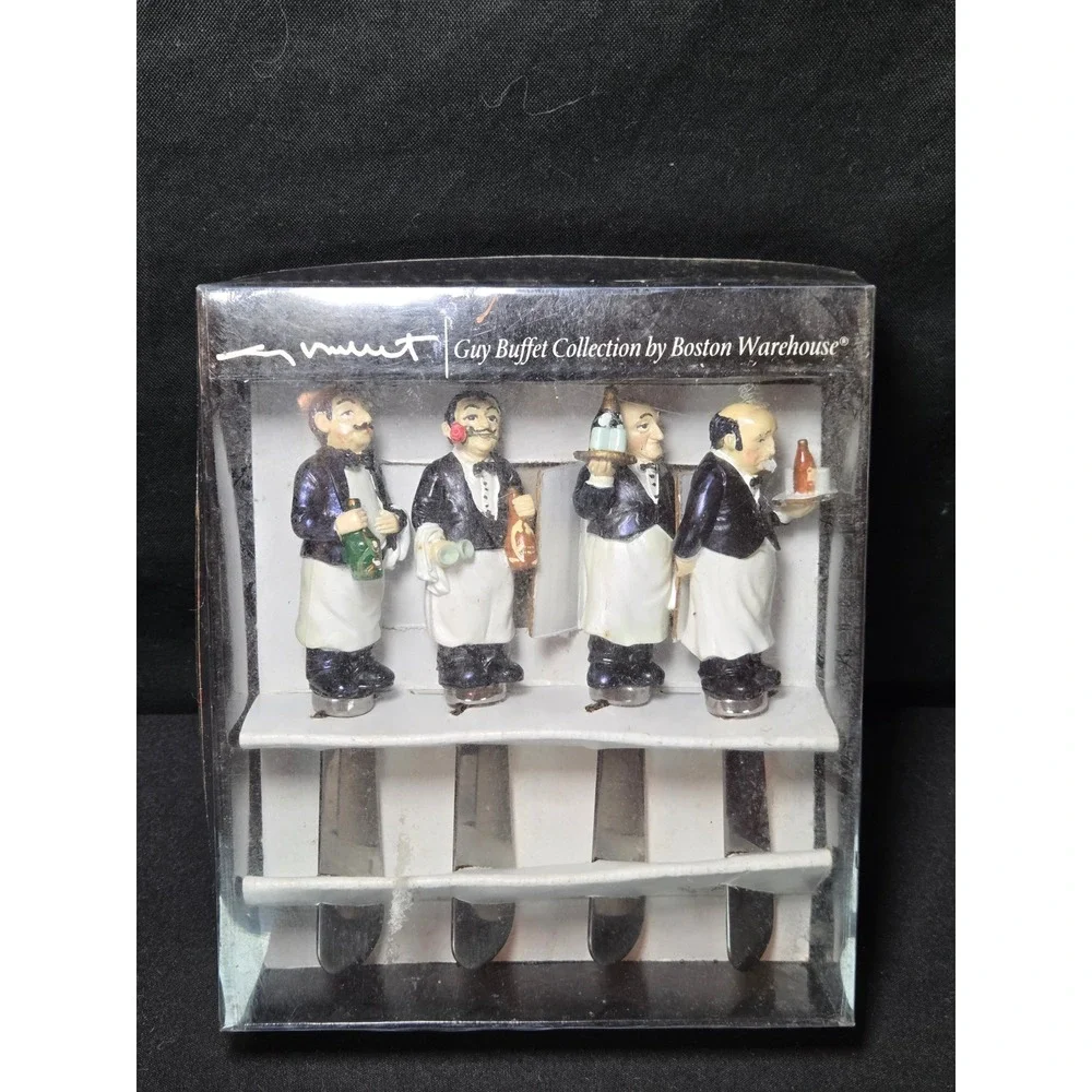 Boston Warehouse Guy Buffet Collection Set Four Stainless Steel Cheese Spreaders